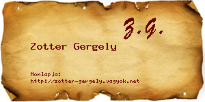 Zotter Gergely névjegykártya